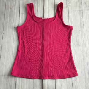 Workshop Bright Pink Ribbed Tank Top Size Medium
